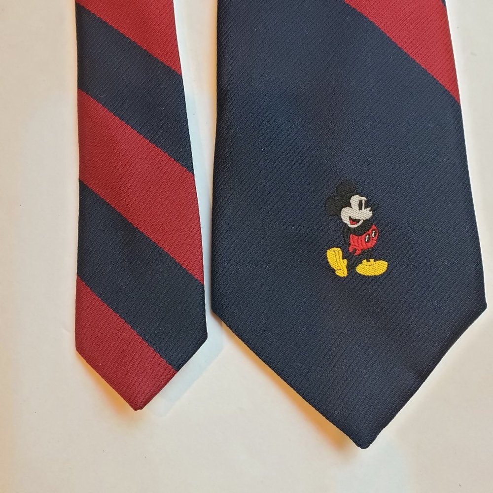 Disney Mickey Mouse Cervantes 1970s Vintage Striped Tie View 3